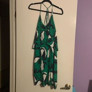 Green floral dress